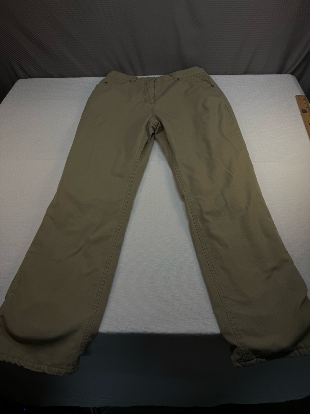 Woolrich Women’s Khaki Lined Straight-Leg Pants Size 12